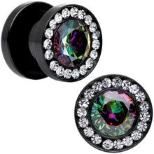 将图片加载到图库查看器,Vitrail Clear CZ Gem Black Hypnotic Screw Fit Plug Set