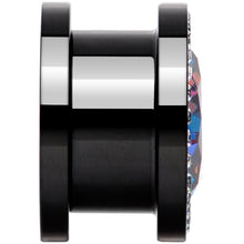 将图片加载到图库查看器,Vitrail Clear CZ Gem Black Hypnotic Screw Fit Plug Set