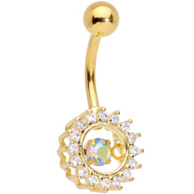 Load image into Gallery viewer, Aurora Gem Gold Tone Elegant Dance Belly Ring Set of 3