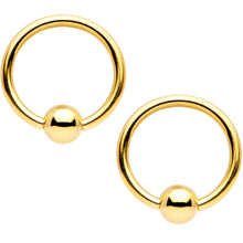 Load image into Gallery viewer, 14G Clear Gem Gold Tone Squirrel BCR Barbell Nipple Ring Set of 4