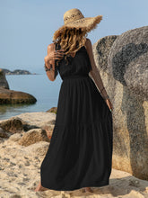 Load image into Gallery viewer, White V-Neck Tie Shoulder Maxi Dress Effortless & Flowy Summer Essential Long Girls Dress