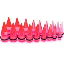 Load image into Gallery viewer, 00G to 25mm Pink Acrylic Straight Taper Stretching Kit Set of 2