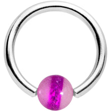Load image into Gallery viewer, 14G 7/16 Purple Acrylic Glow in the Dark Ball BCR Captive Ring
