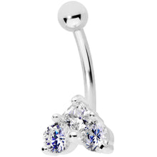 Load image into Gallery viewer, 16G 5/16 Clear Gem Trio Heart Curved Eyebrow Ring