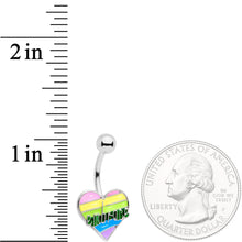 将图片加载到图库查看器,Embrace Pastel Rainbow Heart Dangle Belly Ring