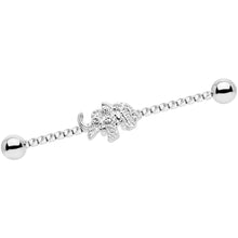 Load image into Gallery viewer, 14G Clear Gem Elephant Industrial Barbell 38mm