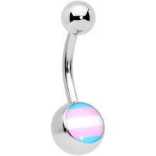 将图片加载到图库查看器,Pink Blue White Transgender Pride Flag Belly Ring