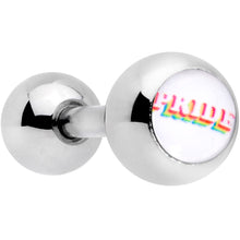 Load image into Gallery viewer, 16G 1/4 Rainbow Text Gay Pride Cartilage Tragus Earring