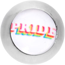 Load image into Gallery viewer, 16G 1/4 Rainbow Text Gay Pride Cartilage Tragus Earring