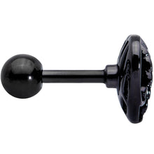 Load image into Gallery viewer, 16G 1/4 Black Angels Wing Heart Tragus Cartilage Earring