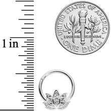 将图片加载到图库查看器,16G 3/8 Clear Gem Lotus Flower Hinged Segment Ring