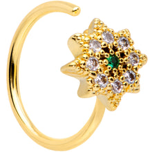 Load image into Gallery viewer, 20G 5/16 Clear CZ Gem Gold Tone Octagon Nose Hoop