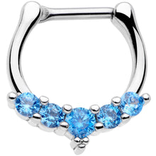 将图片加载到图库查看器,16G 3/8 Blue CZ Gem Blaze Cartilage Clicker