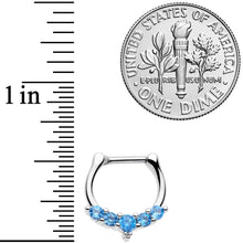 将图片加载到图库查看器,16G 3/8 Blue CZ Gem Blaze Cartilage Clicker