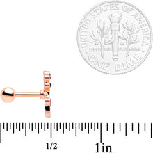Load image into Gallery viewer, 16G 1/4 Clear Pink Gem Rose Gold Tone Giraffe Cartilage Tragus