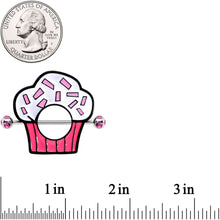将图片加载到图库查看器,14G 33mm Pink Gem Sprinkle Cupcake Nipple Shield Set