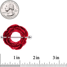 Load image into Gallery viewer, 14G 33mm Red Blooming Blossom Flower Nipple Shield Set