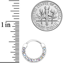 Load image into Gallery viewer, 16G 3/8 Aurora Gem Paved Septum Clicker
