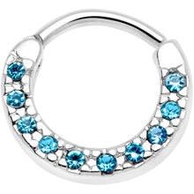 Load image into Gallery viewer, 16G 5/16 Aqua Gem Paved Cartilage Clicker