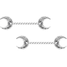 将图片加载到图库查看器,14G Clear Gem Witch Moon Twisted Barbell Nipple Ring Set