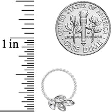 将图片加载到图库查看器,16G 3/8 Clear Gem Leaves Twisted BCR Captive Ring