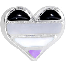 Load image into Gallery viewer, 16G 1/4 Asexual Pride Heart Cartilage Tragus Earring