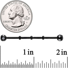 Load image into Gallery viewer, 14G Clear Gem Black Industrial Barbell 38mm