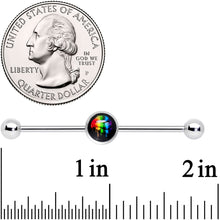 Load image into Gallery viewer, 14G Black Rainbow Lips Industiral Barbell 38mm