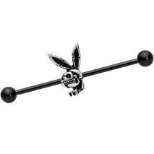 将图片加载到图库查看器,14G Licensed Playboy Bunny Skeleton Industrial Barbell 38mm