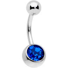 Load image into Gallery viewer, Blue Gem Blue Green Mermaid Scale Belly Ring Set of 3