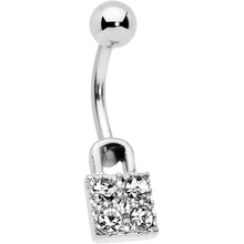将图片加载到图库查看器,Clear Gem Lock and Key Belly Ring Set of 3