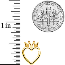 Load image into Gallery viewer, 16G 5/16 Gold Tone Royal Crown Heart Right Ear Closure Ring