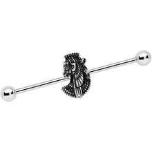 Load image into Gallery viewer, 14G Black Gem Cleopatra Anubis Industrial Barbell 38mm
