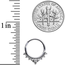 将图片加载到图库查看器,16G 3/8 Clear CZ Gem Triad Hinged Segment Ring