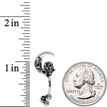 将图片加载到图库查看器,Owl Skull Key Mystic Moon Double Mount Belly Ring