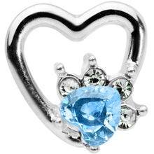 Load image into Gallery viewer, 16G 1/4 Blue Gem Rose Flower Hollow Heart Cartilage Tragus