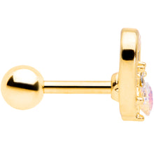 将图片加载到图库查看器,16G 1/4 Aurora Gem Gold Tone Hollow Heart Cartilage Tragus