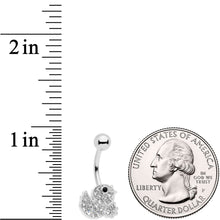 Load image into Gallery viewer, Clear Black Gem Ducky Belly Ring