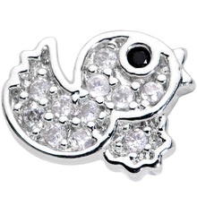 Load image into Gallery viewer, 16G 1/4 Clear Black CZ Gem Ducky Cartilage Tragus Earring