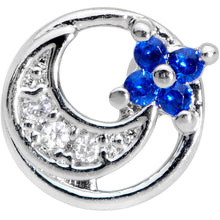 将图片加载到图库查看器,16G 5/16 Clear Blue CZ Gem Moonflower Labret Monroe Tragus