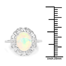 Load image into Gallery viewer, 1.73 Carat Genuine Ethiopian Opal & White Topaz .925 Sterling Silver Ring