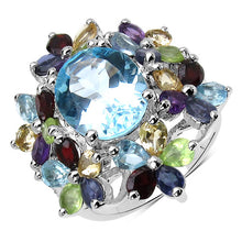 Load image into Gallery viewer, 10.34 Carat Genuine Multi Stone .925 Sterling Silver Ring