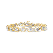 将图片加载到图库查看器,10K White Gold 2.0 Cttw Diamond Square Link Bracelet (J-K Color, I2-I3 Clarity) - Size 7.25"