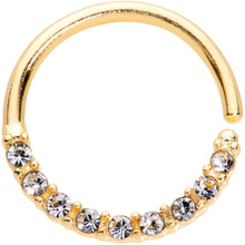 Load image into Gallery viewer, 16G 3/8 Clear Gem Gold Tone Simple Elegance Seamless Circular Ring