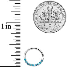 Load image into Gallery viewer, 16G 5/16 Blue Gem Simple Elegance Seamless Circular Ring