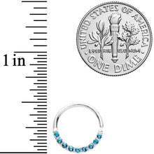 将图片加载到图库查看器,16G 3/8 Blue Gem Simple Elegance Seamless Circular Ring