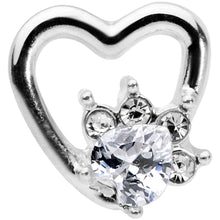 Load image into Gallery viewer, 16G 1/4 Clear Gem Rose Flower Hollow Heart Cartilage Tragus