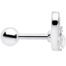 Load image into Gallery viewer, 16G 1/4 Clear Gem Rose Flower Hollow Heart Cartilage Tragus