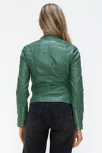 Load image into Gallery viewer, Women Classic Snobbish Faux Leather Zip-Up Drawstring Hooded Jacket Edgy & Casual PU Leather Jacket For Streetwear