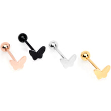 Load image into Gallery viewer, Multicolor Butterfly Barbell Tongue Ring Set of 4
